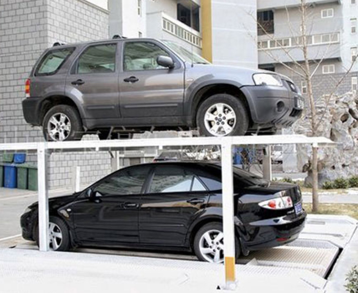 機械停車負一正一二層地坑式簡易升降立體停車